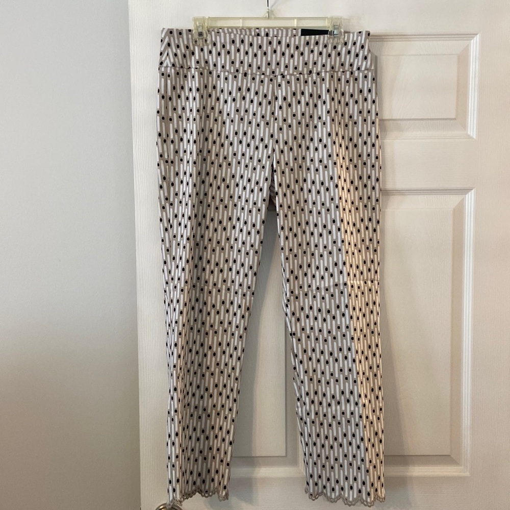 ATTYRE Audrey Ankle Pants size 12 brand new with tag color tan/white and black
